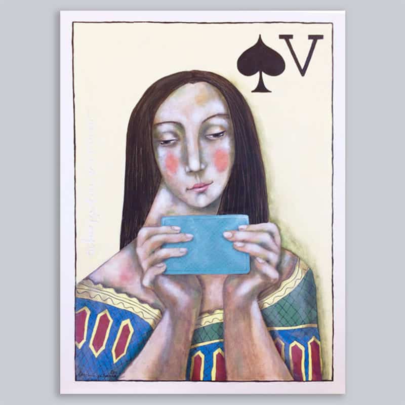 Schilderij schoppenvrouw